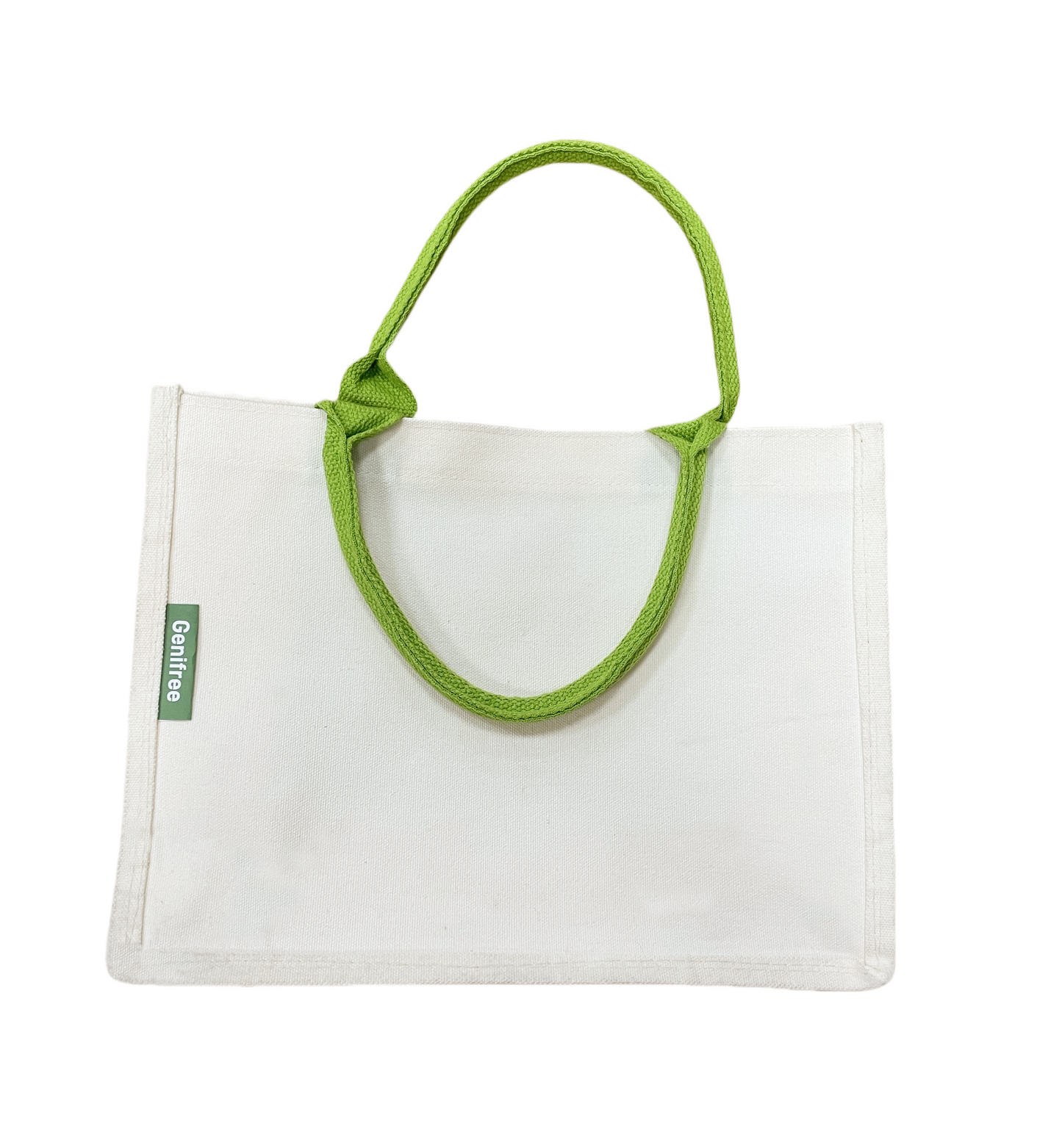 Genifree Canvas Carry-all Tote Bag, Off-White, Large Capacity, Durable Cotton for Shopping, Work, Travel